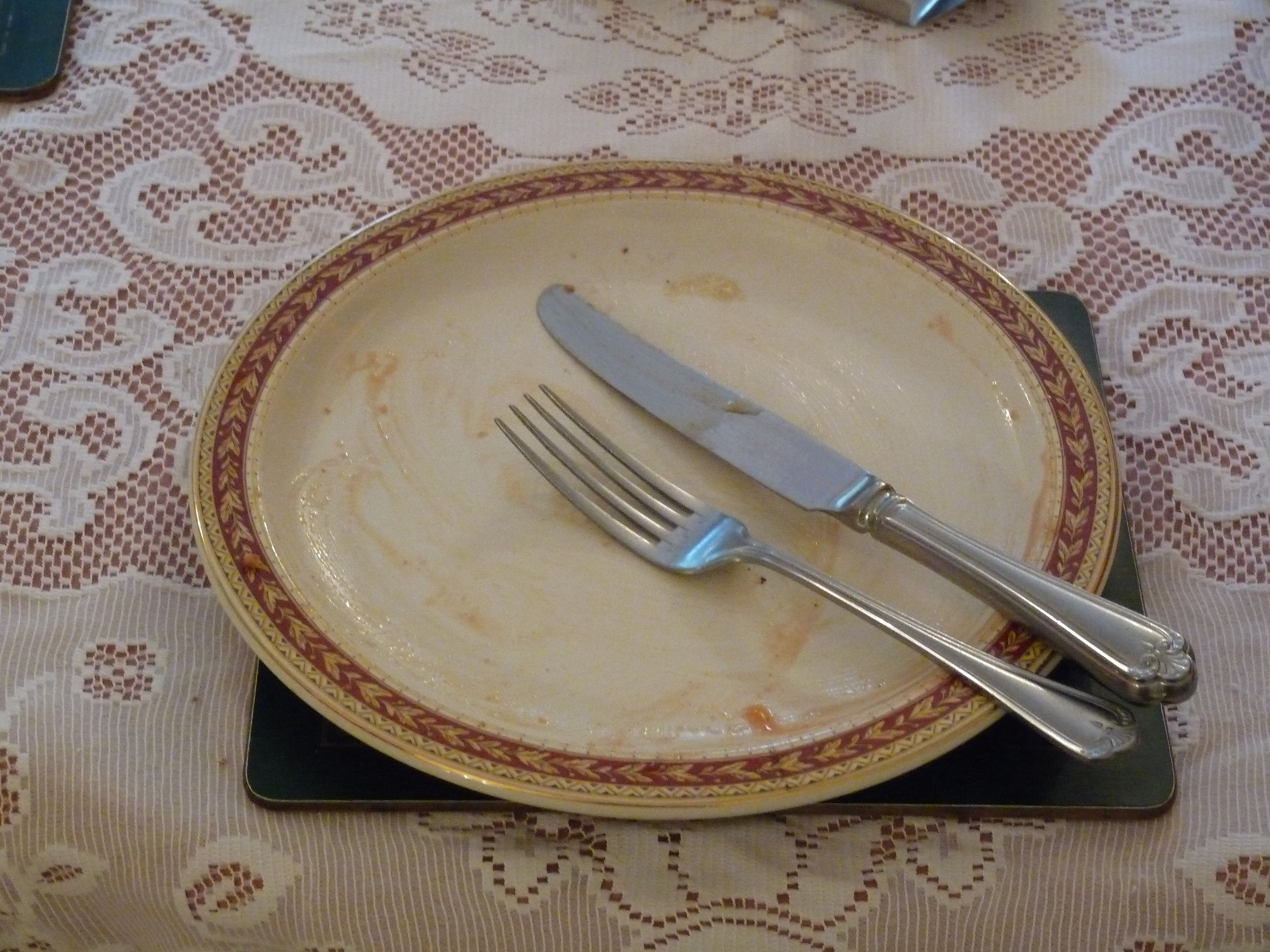 An cleaned plate of food.