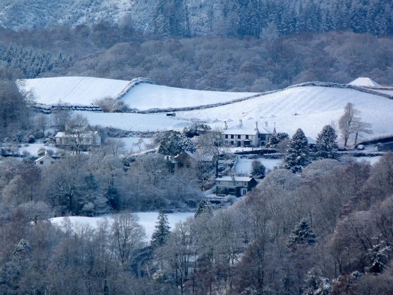 The shot of the frozen fells was taken from The Fairfield room on 17 January 2106.